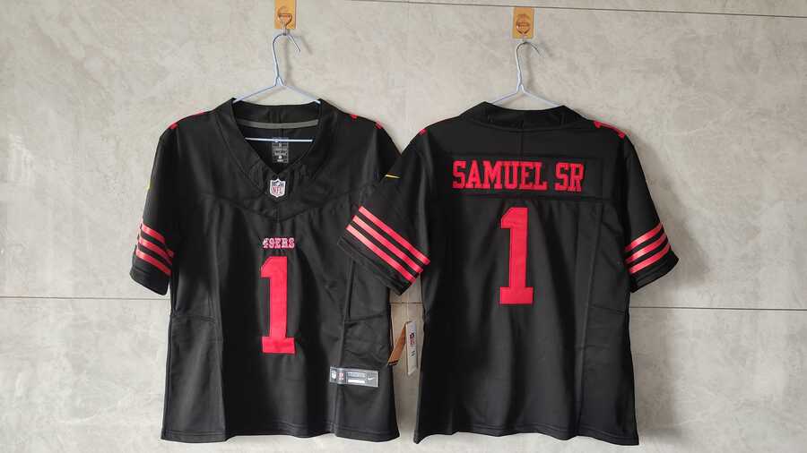 Womens San Francisco 49ers #1 Deebo Samuel Sr. Black F.U.S.E Vapor Untouchable Stitched Jersey->san francisco 49ers->NFL Jersey